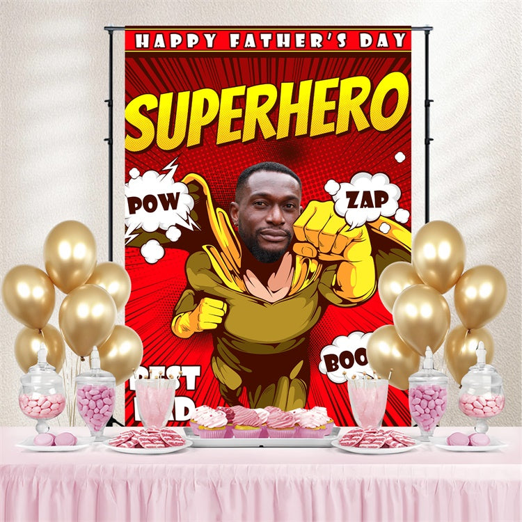 Fathers Day Backdrop Comic Super Dad Custom Customized Backdrop UK BRP4-66