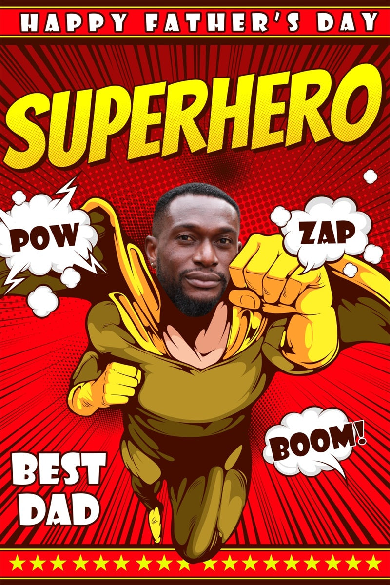 Fathers Day Backdrop Comic Super Dad Custom Customized Backdrop UK BRP4-66