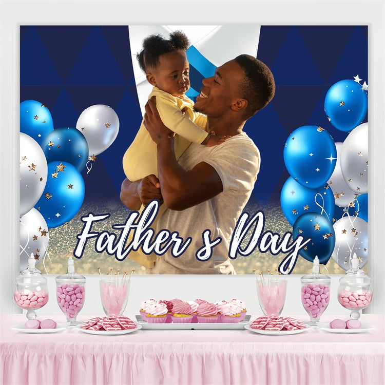 Father's Day Backdrop Sparkling Balloons Elegant Custom Backdrop UK BRP4-67