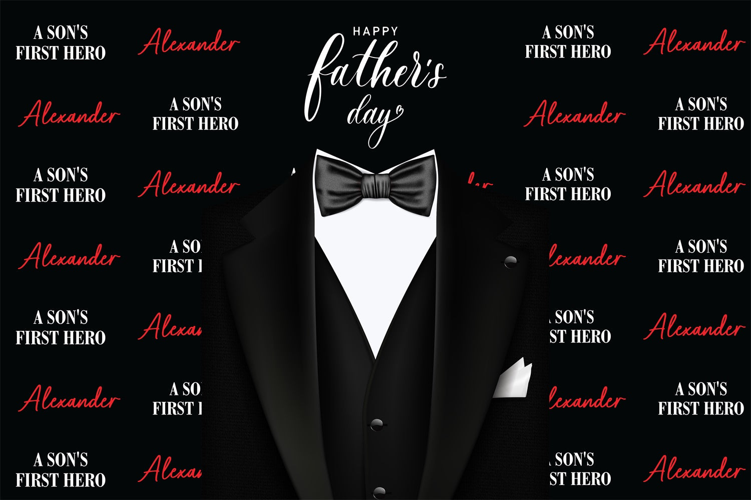 Happy Father's Day Backdrop Elegant Black Suit Backdrop UK BRP4-68