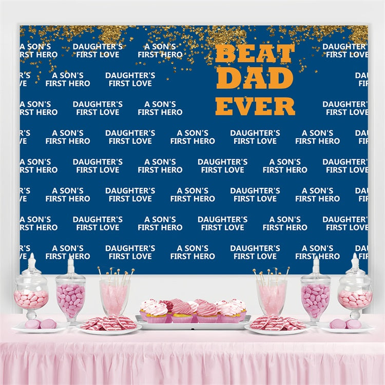 Father's Day Photo Backdrop Navy Blue Word Backdrop UK BRP4-69