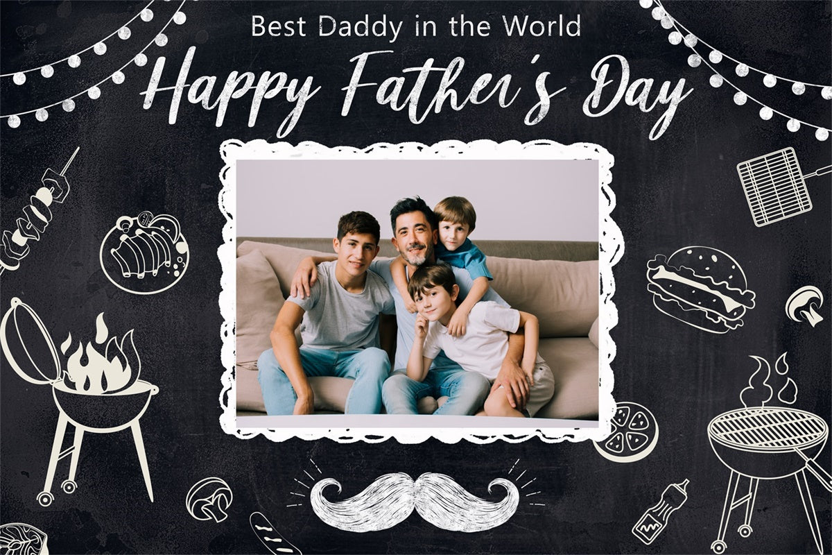 Backdrop Fathers Day Grilling Chalk Style Customized Backdrop UK BRP4-70