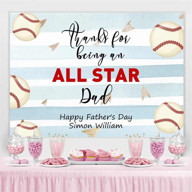 Father's Day Backdrop Classic Baseball Theme Customized Backdrop UK BRP4-75