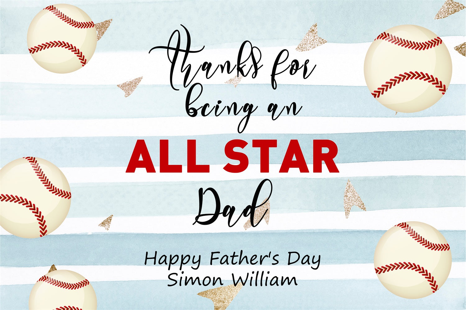 Father's Day Backdrop Classic Baseball Theme Customized Backdrop UK BRP4-75
