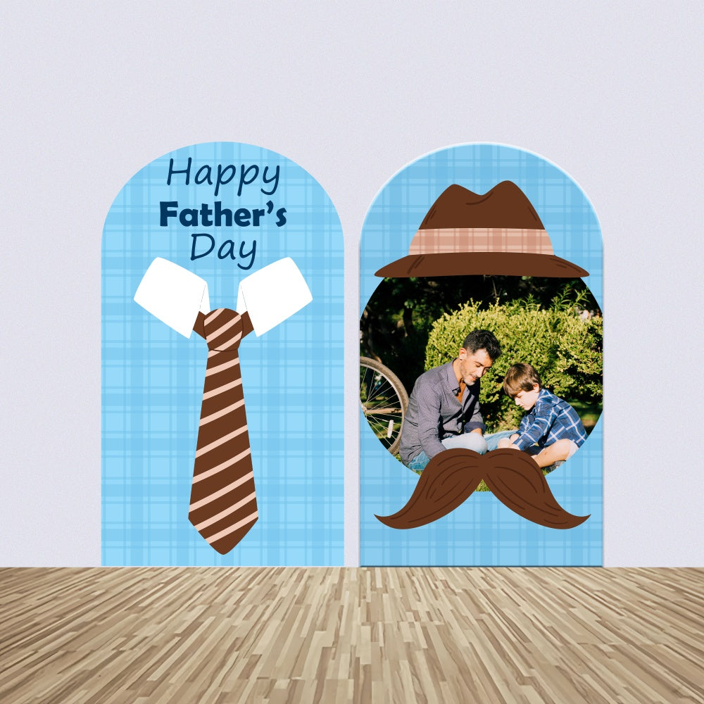 Father's Day Backdrop Blue Plaid Hat Custom Arch Backdrop Kit UK BRP4-80