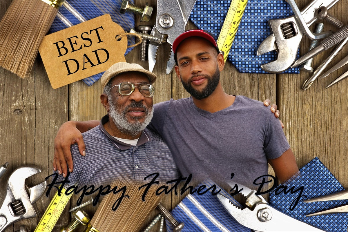 Backdrops For Father's Day Rustic Tools Wood Customized Backdrop UK BRP4-82