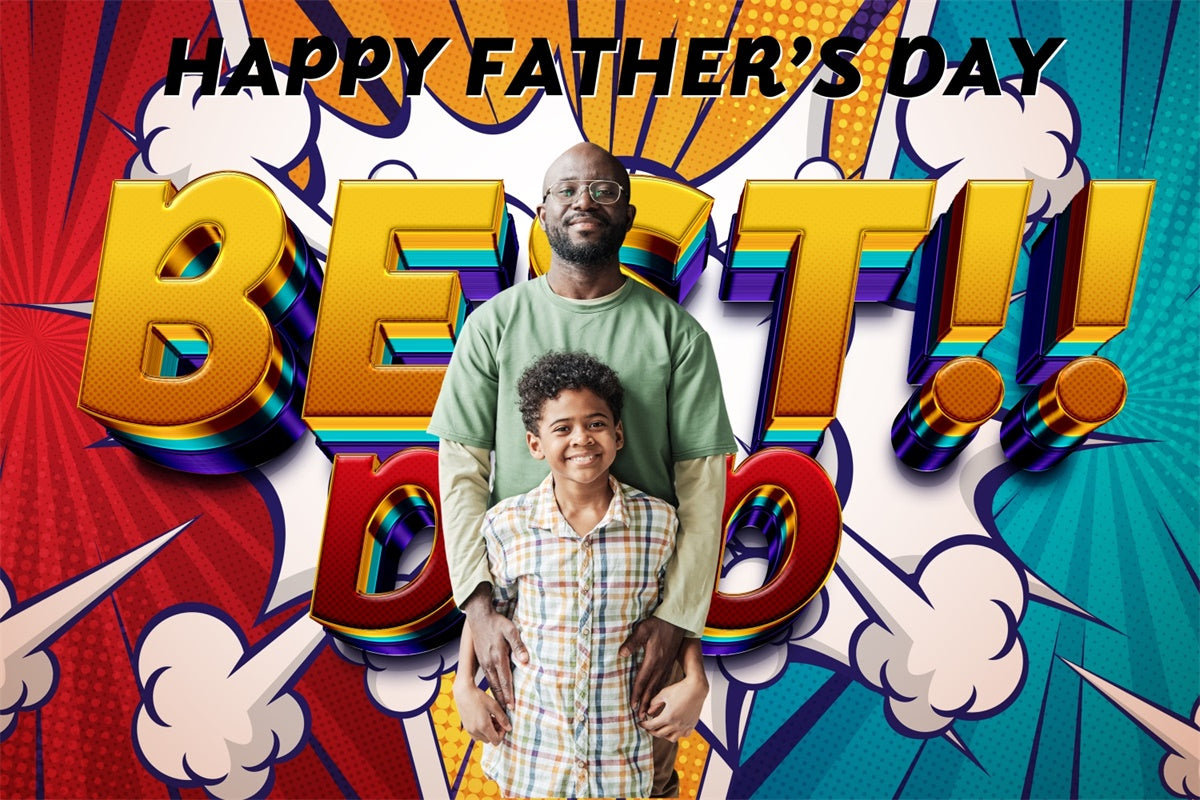 Father's Day Photo Backdrop Gold Letters Comic Custom Backdrop UK BRP4-84