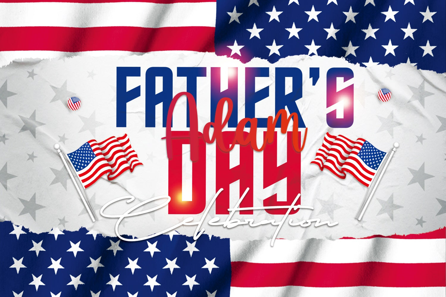 Fathers Day Backdrop Classic Flag Tribute Customized Backdrop UK BRP4-85