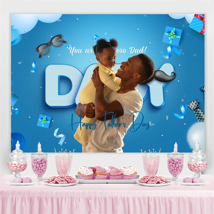 Backdrop Father's Day Blue Gifts Happy Personalized Backdrop UK BRP4-93