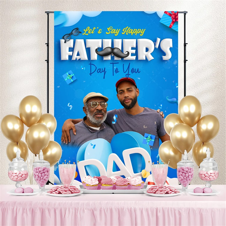 Father's Day Backdrop Gift Blue Celebration Customized Backdrop UK BRP4-95