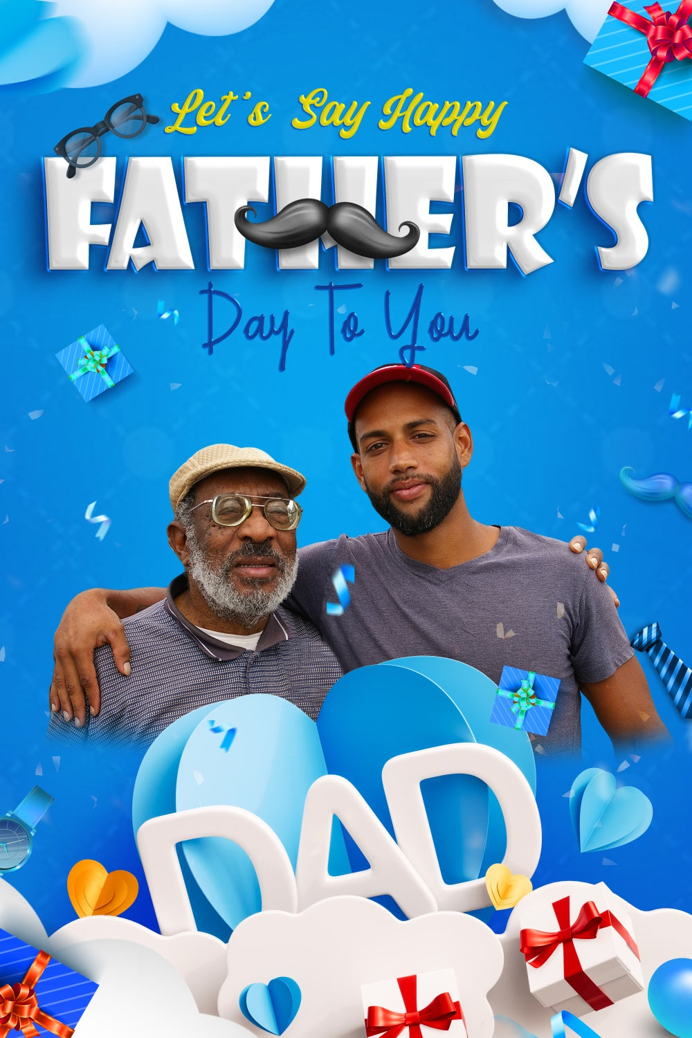 Father's Day Backdrop Gift Blue Celebration Customized Backdrop UK BRP4-95