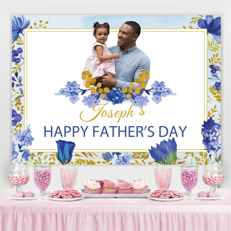 Fathers Day Backdrop Ideas Golden Frame Floral Customized Backdrop UK BRP4-98