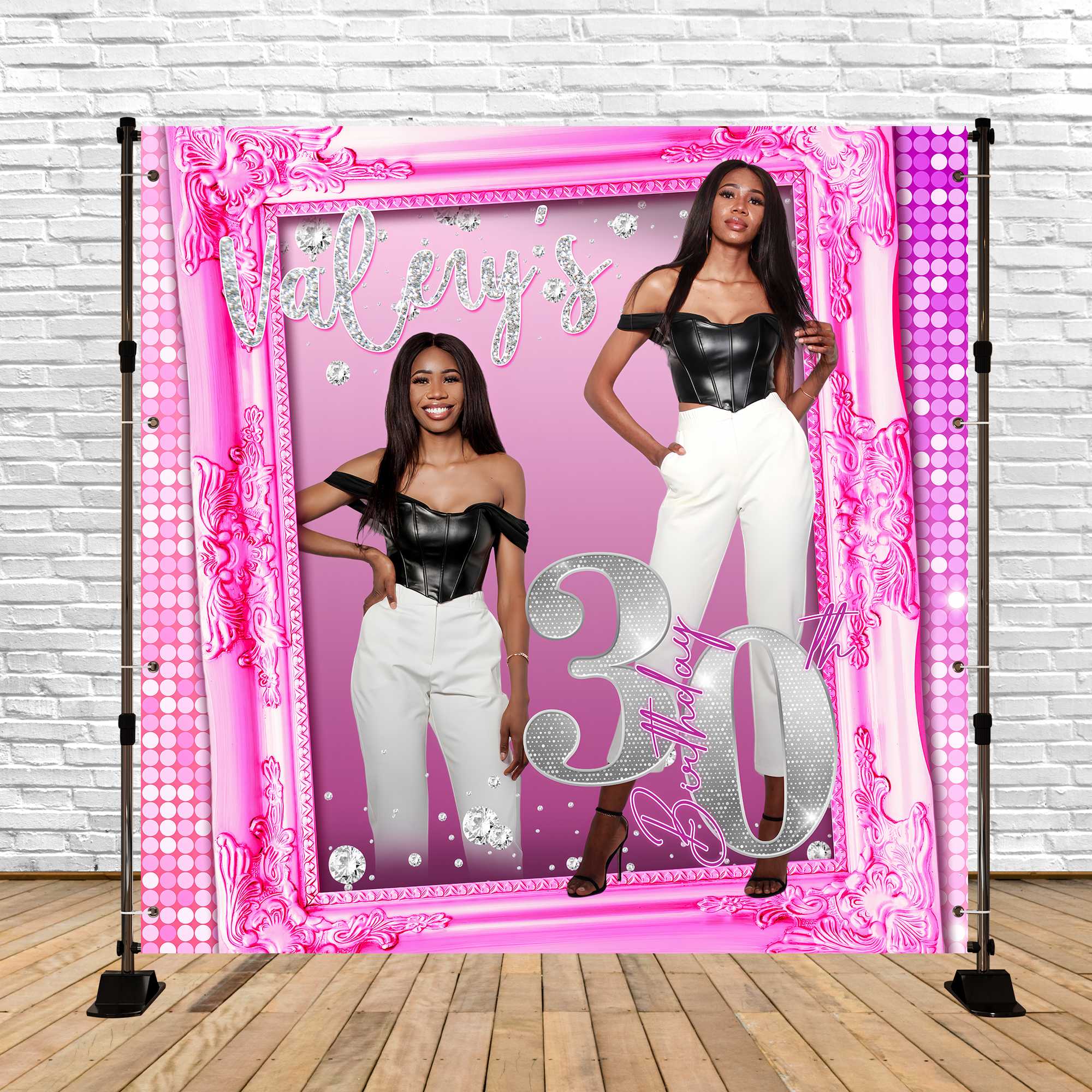 Personalized Birthday Backdrops Glamorous 30th Pink Sequin Backdrop UK BRP5-100