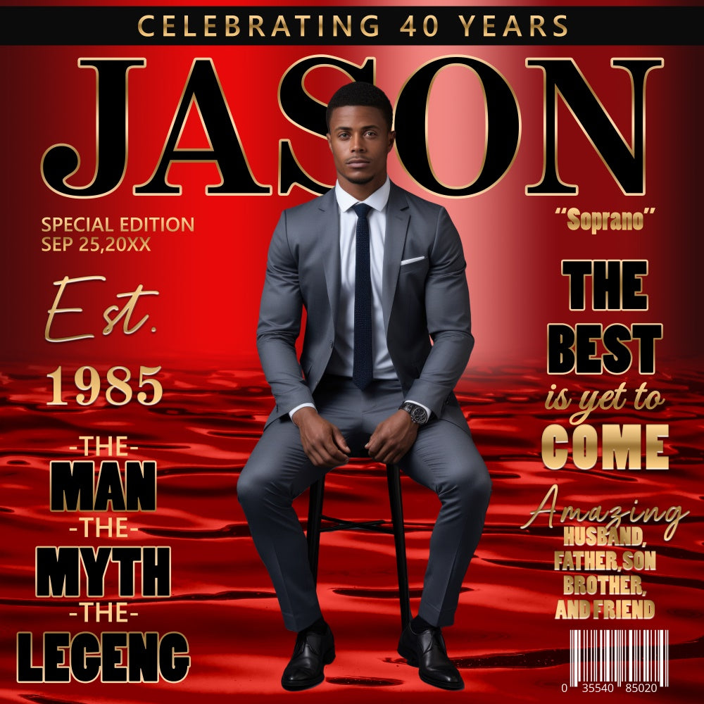 40th Birthday Backdrop Magazine Style Personalized Backdrop UK BRP5-103