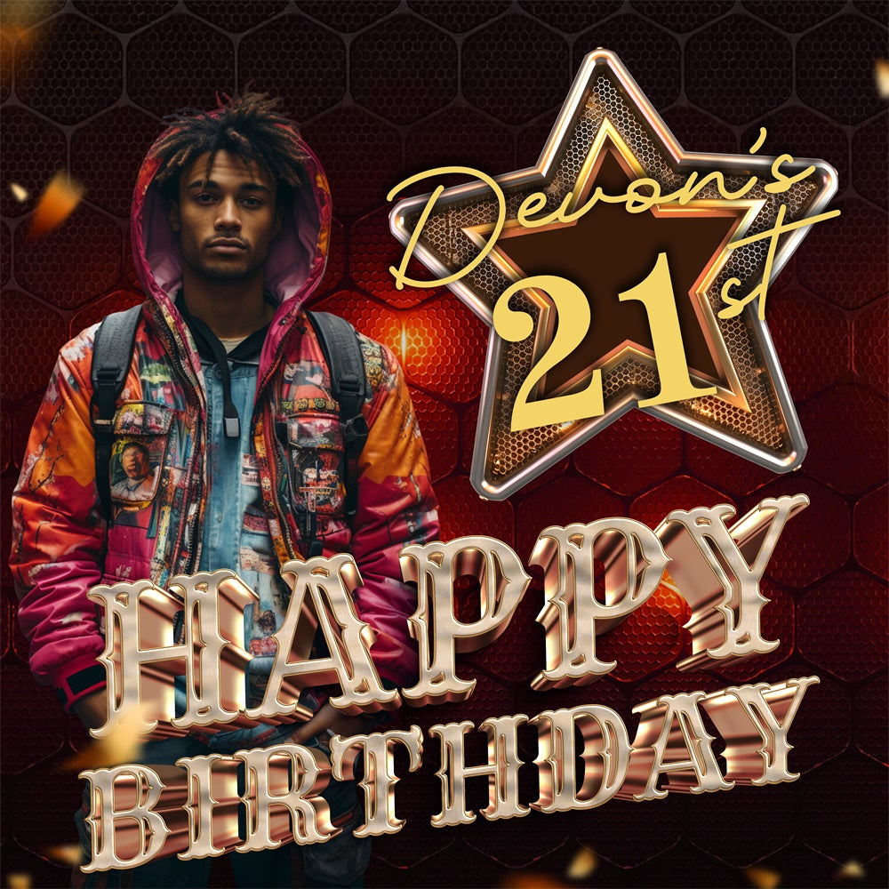 21st Birthday Backdrop Modern Urban Street Style Custom Backdrop UK BRP5-104