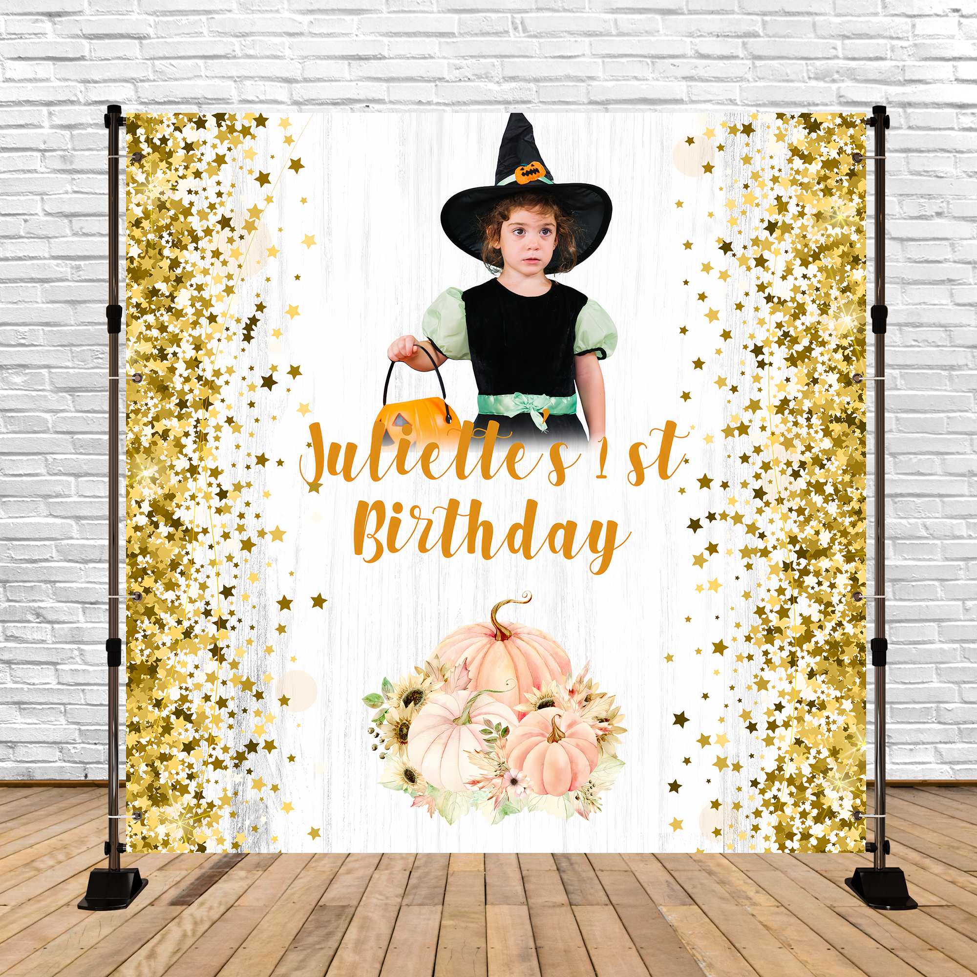 First Birthday Backdrop Enchanted Halloween Sparkly Custom Backdrop UK BRP5-117