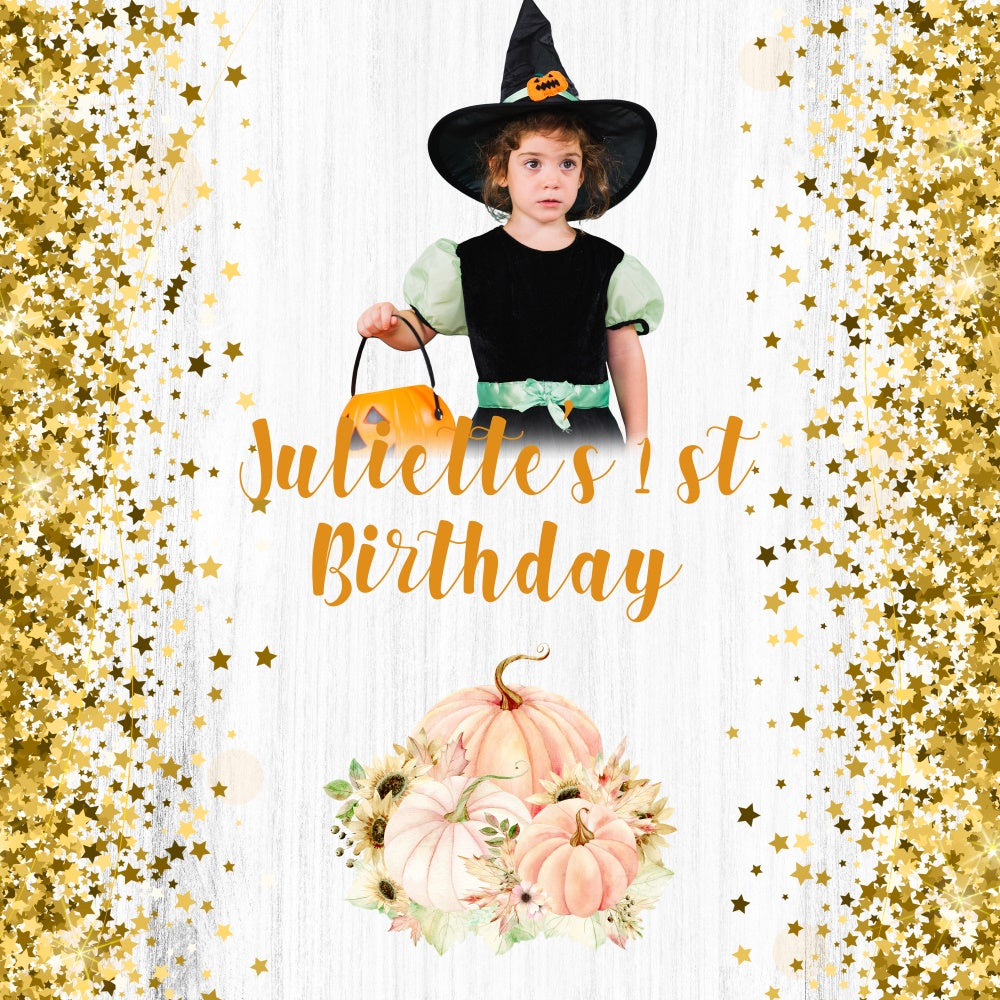 First Birthday Backdrop Enchanted Halloween Sparkly Custom Backdrop UK BRP5-117
