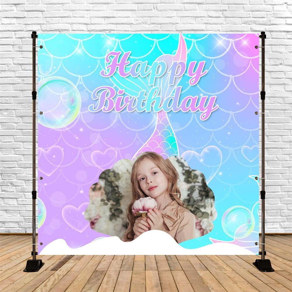 Personalized Birthday Backdrops Mermaid Fantasy Birthday Backdrop UK BRP5-126