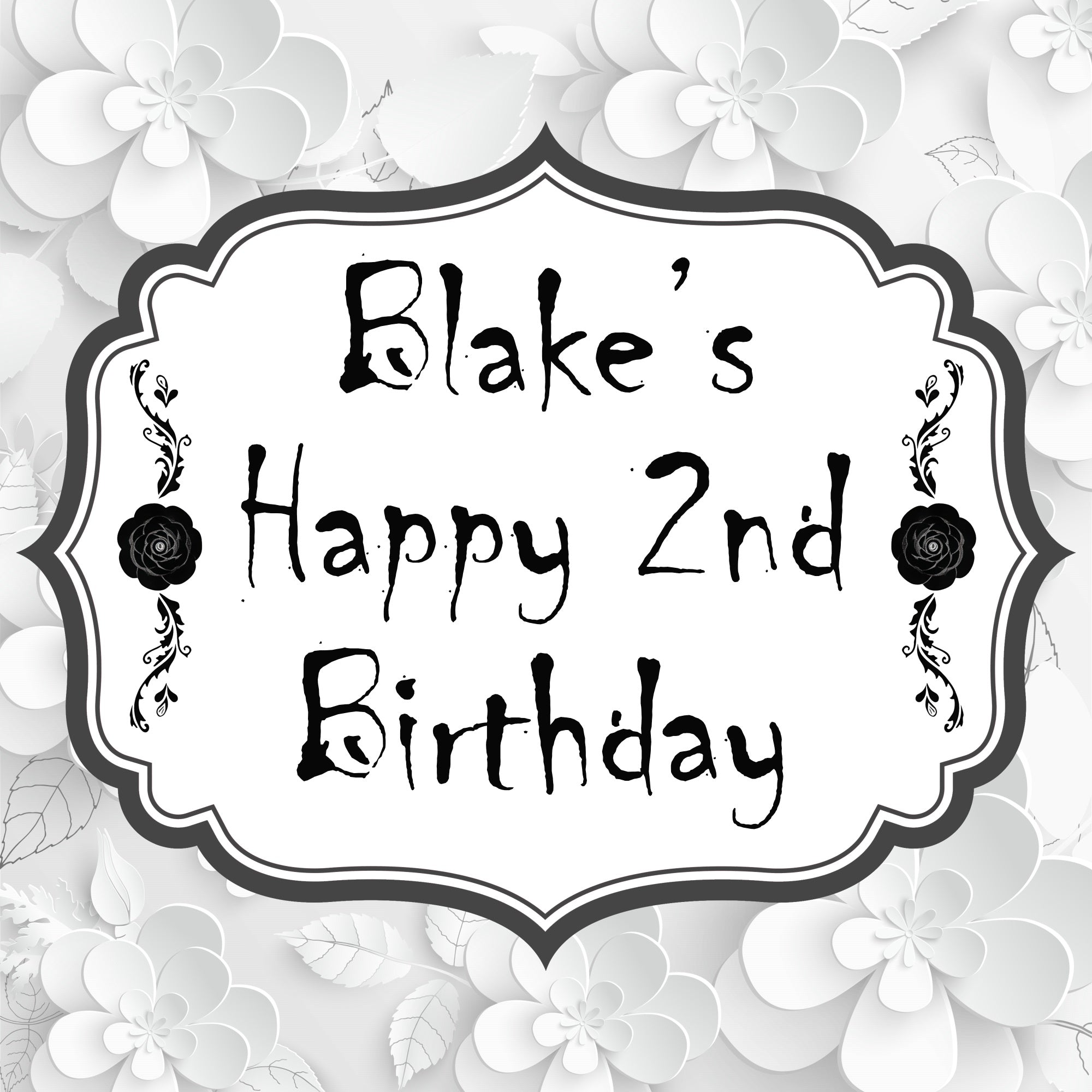 Custom Birthday Backdrops Artistic Elegant Floral 2nd Backdrop UK BRP5-144