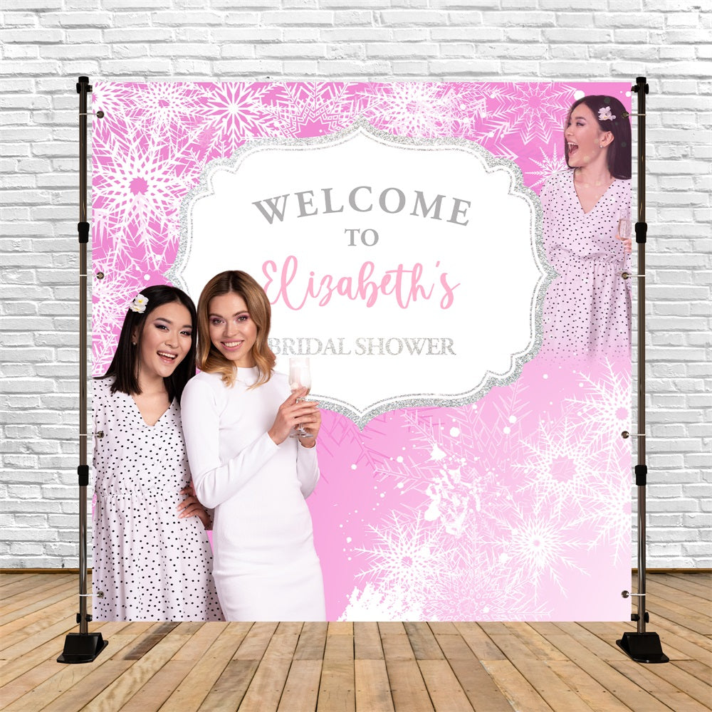 Bridal Shower Backdrops Snowflake Sparkle Customized Backdrop UK BRP5-165