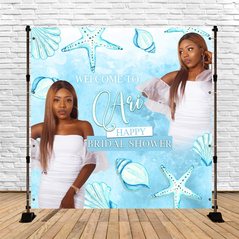 Bridal Backdrop Mermaid Vibes Starfish Personalised Backdrop UK BRP5-170