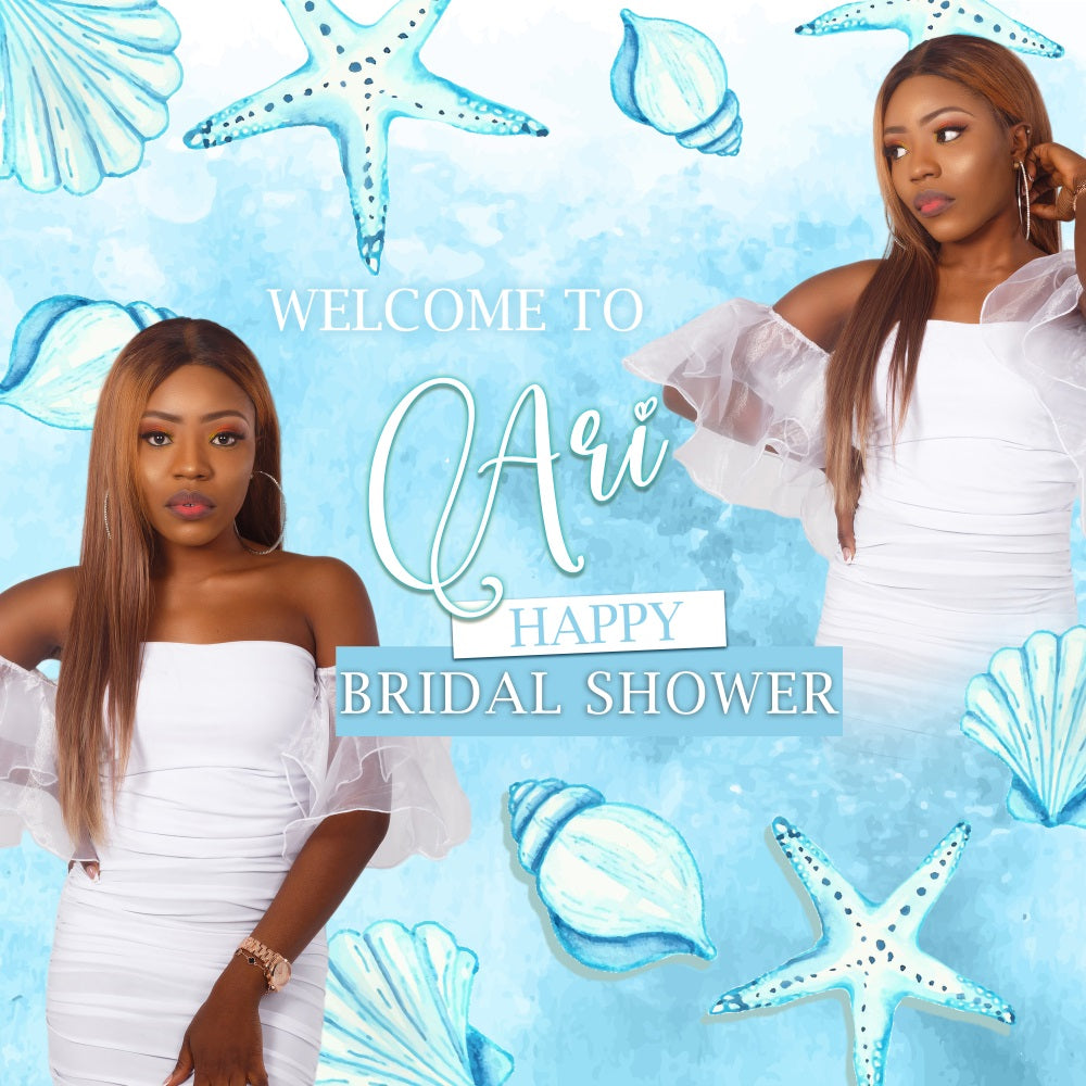 Bridal Backdrop Mermaid Vibes Starfish Personalised Backdrop UK BRP5-170