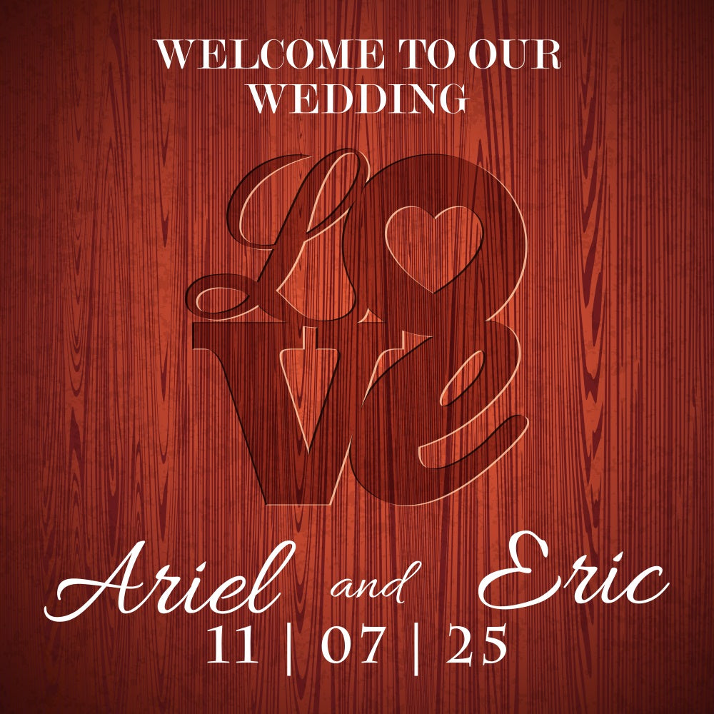 Rustic Wedding Backdrop Rustic Wood Love Personalized Backdrop UK BRP5-190