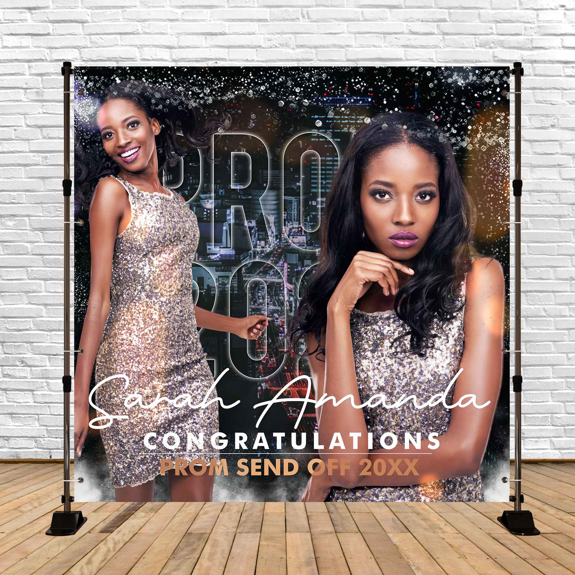 Prom Backdrops Urban Night Glitter Customized Party Graduation Backdrop UK BRP5-209