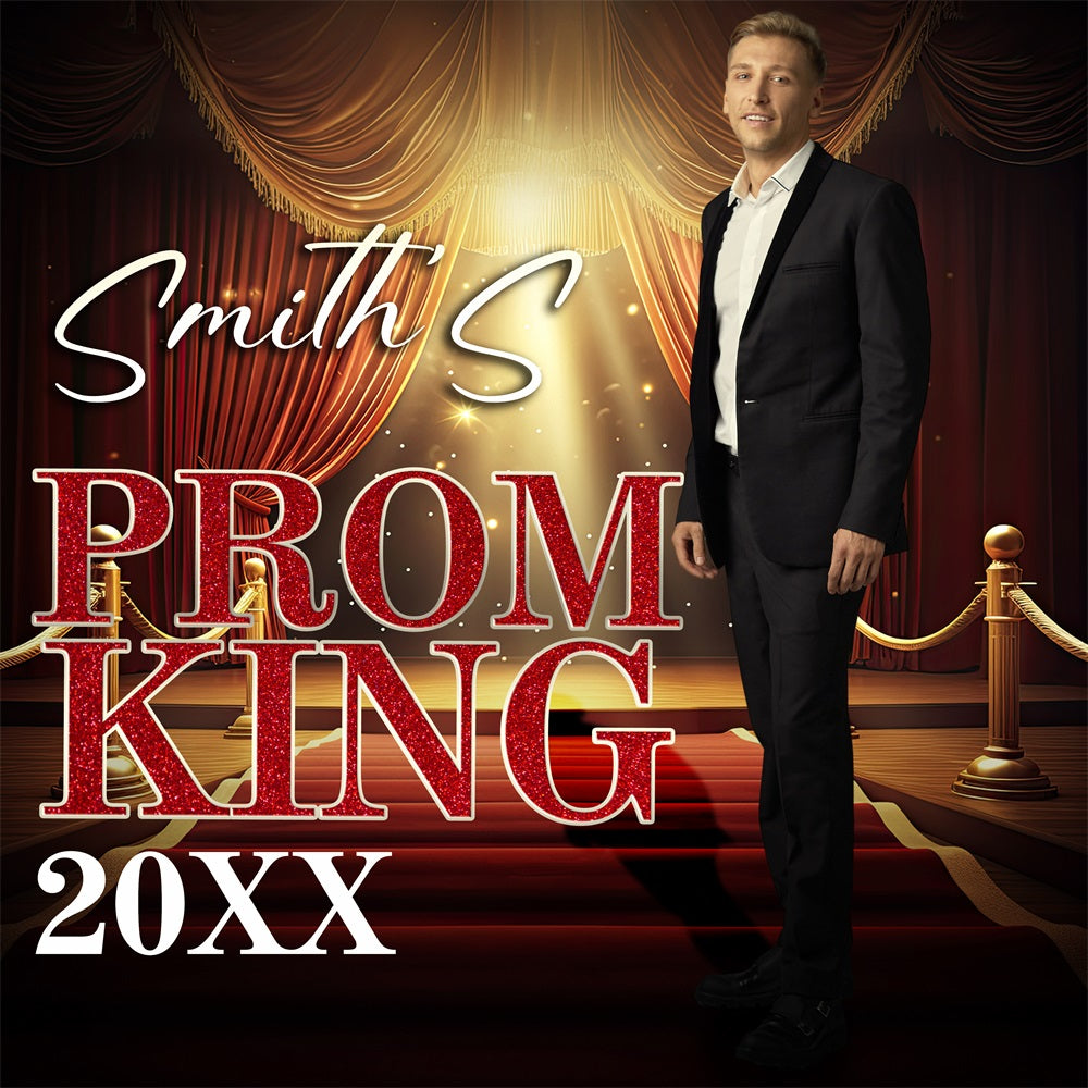 Prom Night Backdrop King Red Carpet Personalized Party Graduation Backdrop UK BRP5-221