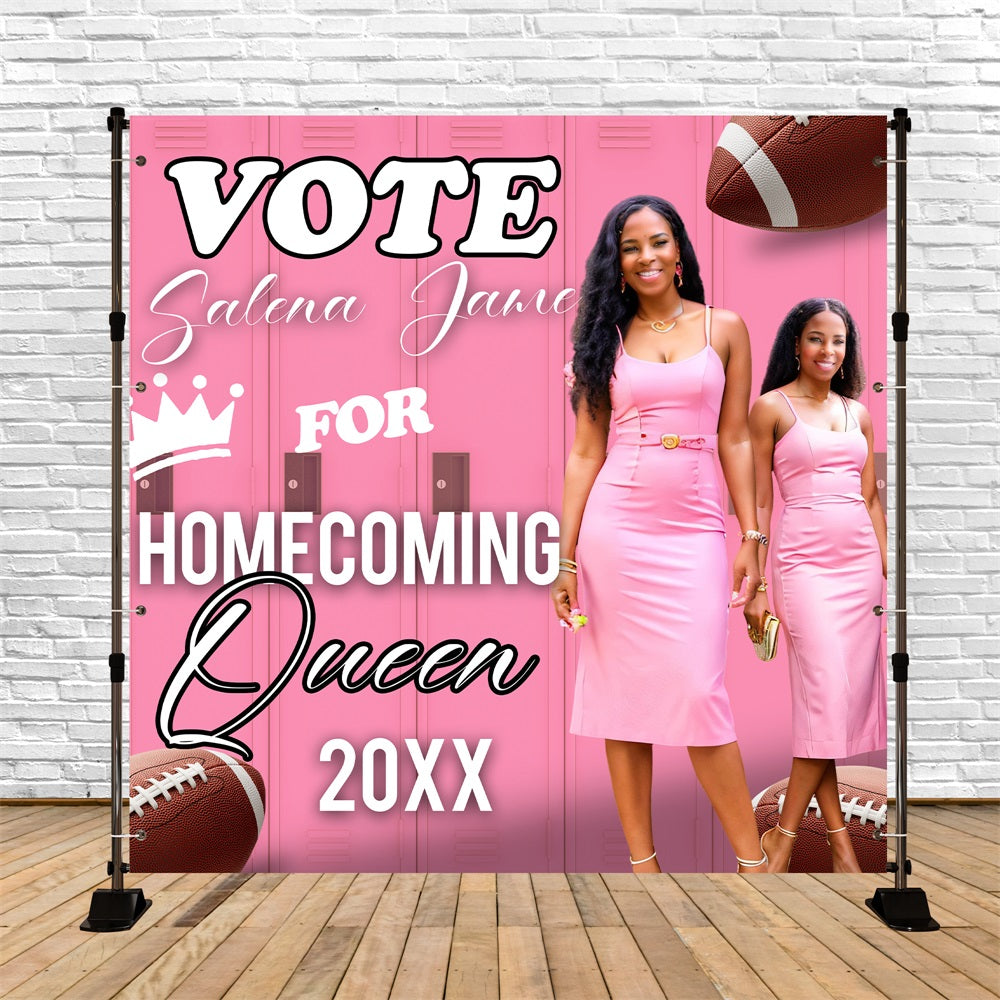 Graduation Backdrop 2025 Pink Locker Football Personalised Party Graduation Backdrop UK BRP5-227