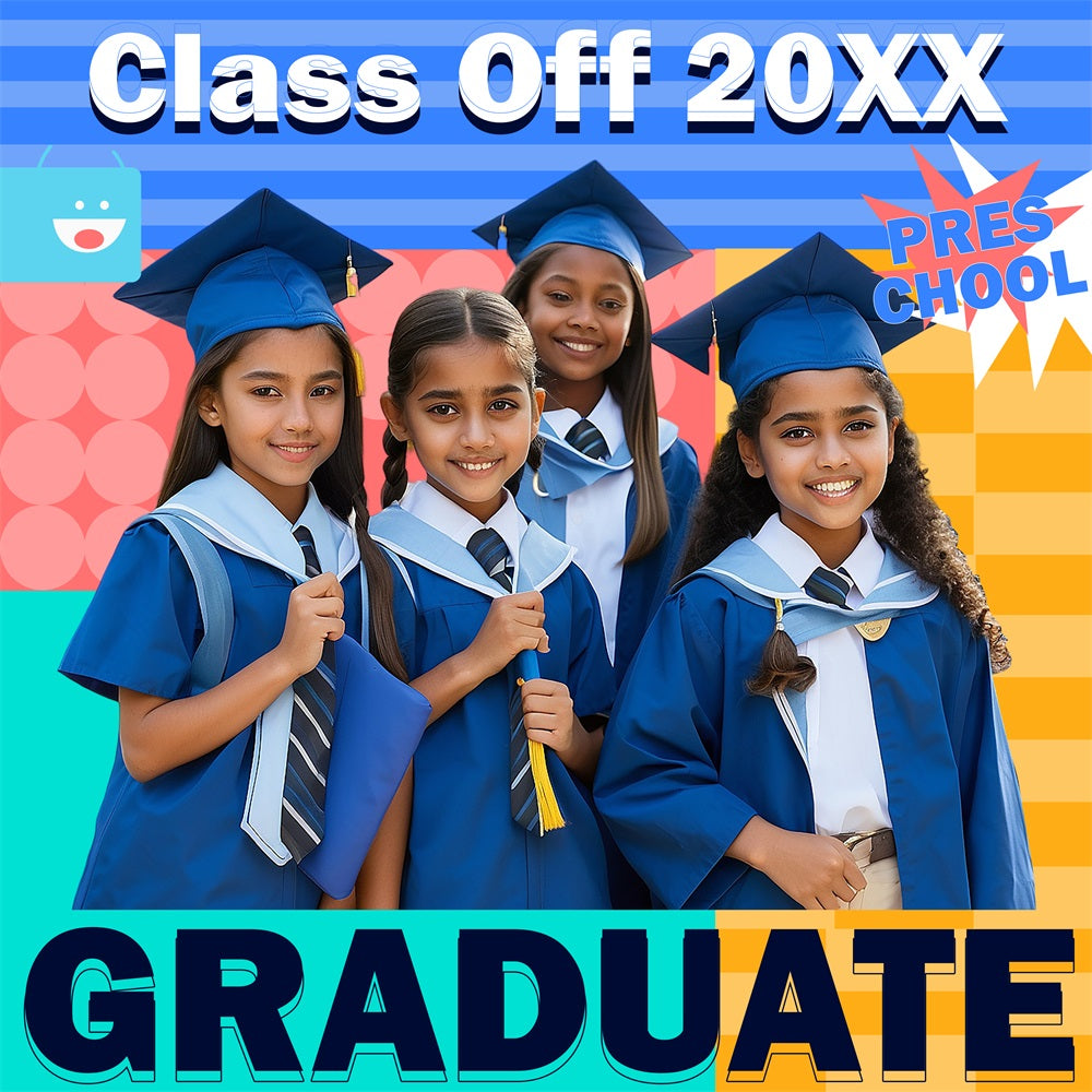 Preschool Graduation Backdrop Future Stars Custom Party Graduation Backdrop UK BRP5-228