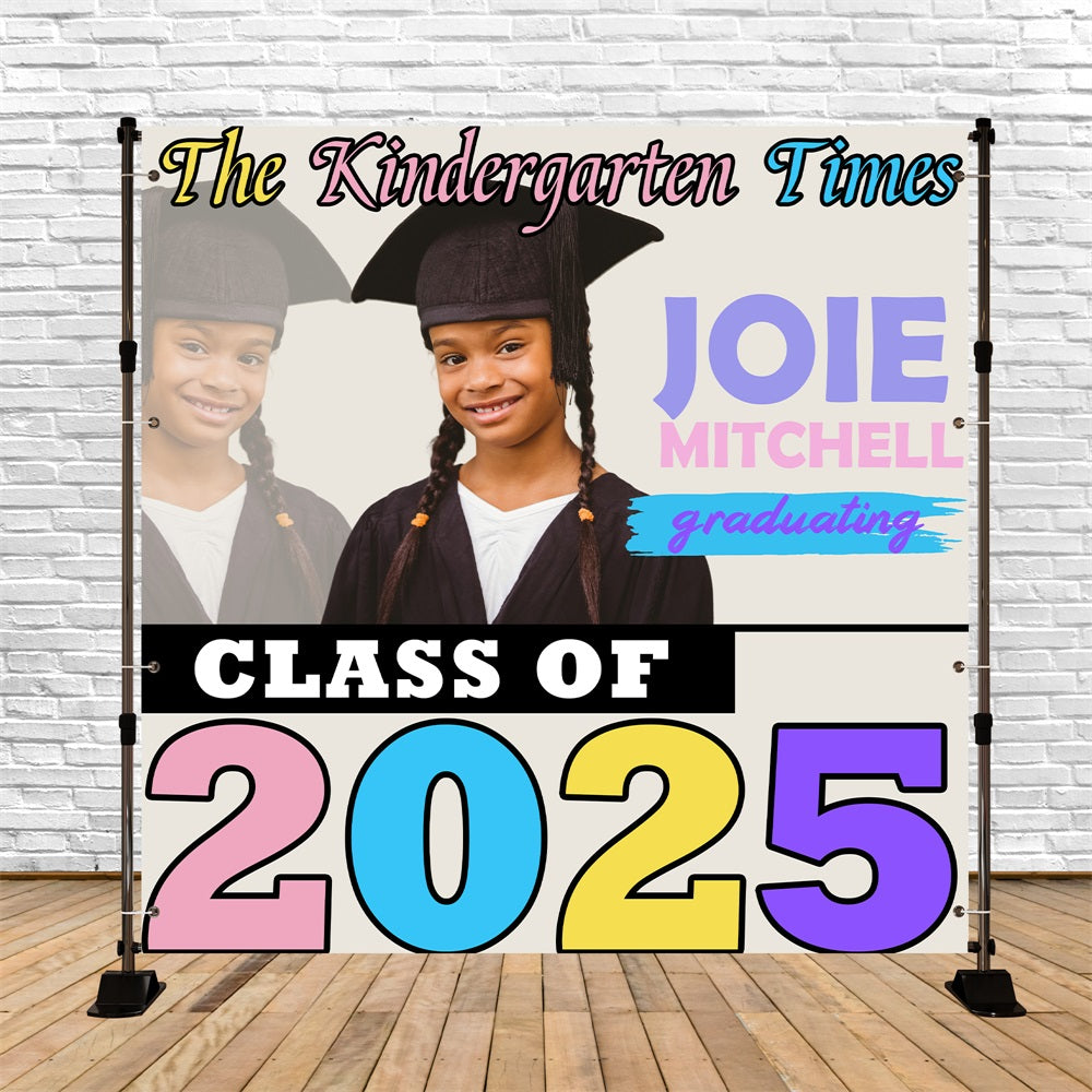Graduation Backdrop Photoshoot Kindergarten Times Personalized Party Graduation Backdrop UK BRP5-229
