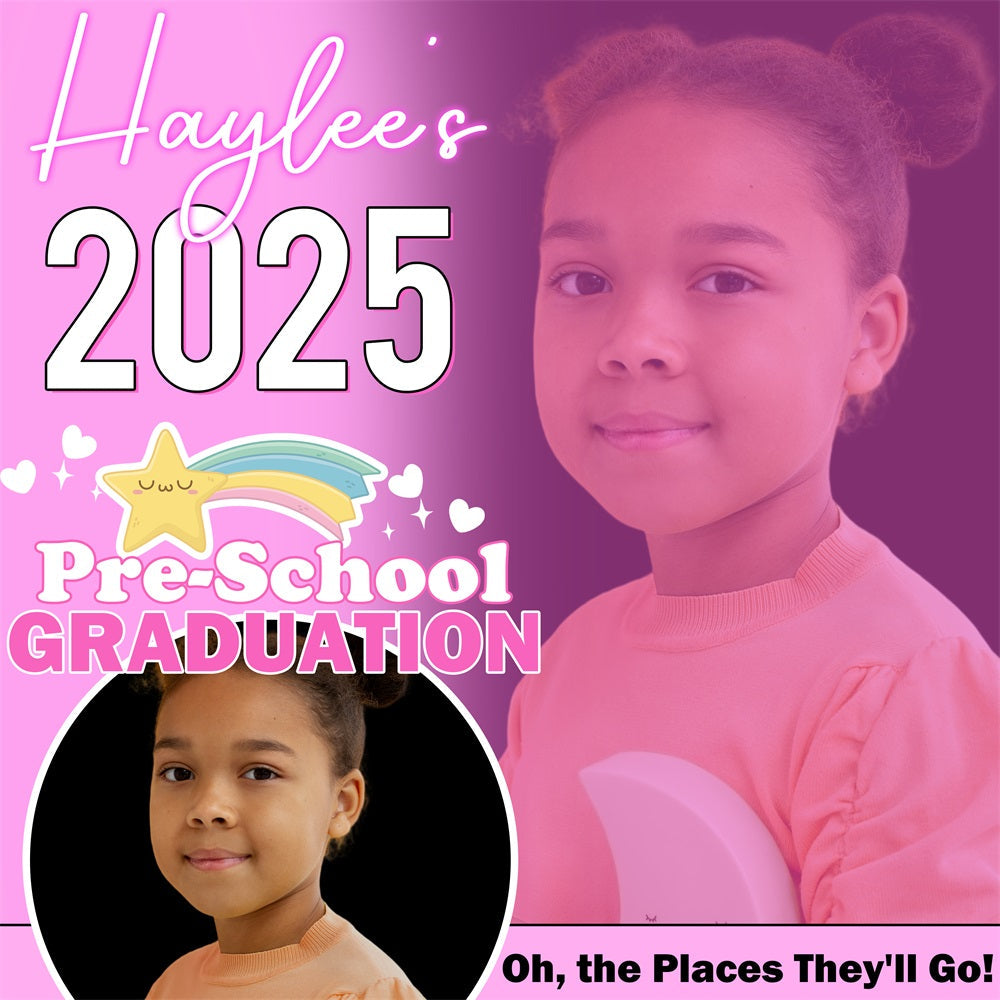 Graduation Backdrop Ideas Pink Rainbow Customized Party Graduation Backdrop UK BRP5-230