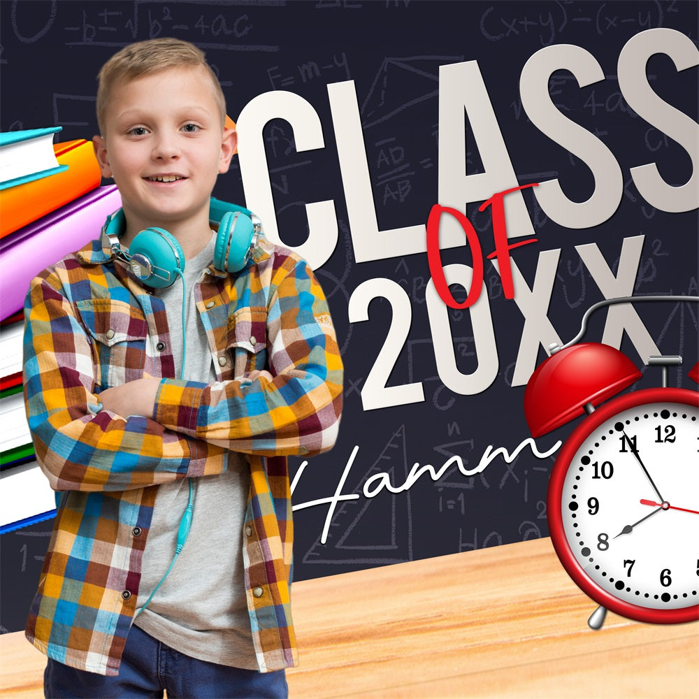 Graduation Photo Backdrop Ideas Chalkboard Book Stack Customized Party Graduation Backdrop UK BRP5-234