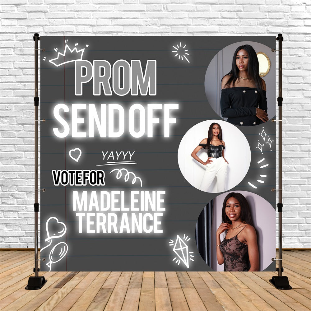 Prom Backdrop Notebook Glam Personalised Party Graduation Backdrop UK BRP5-235