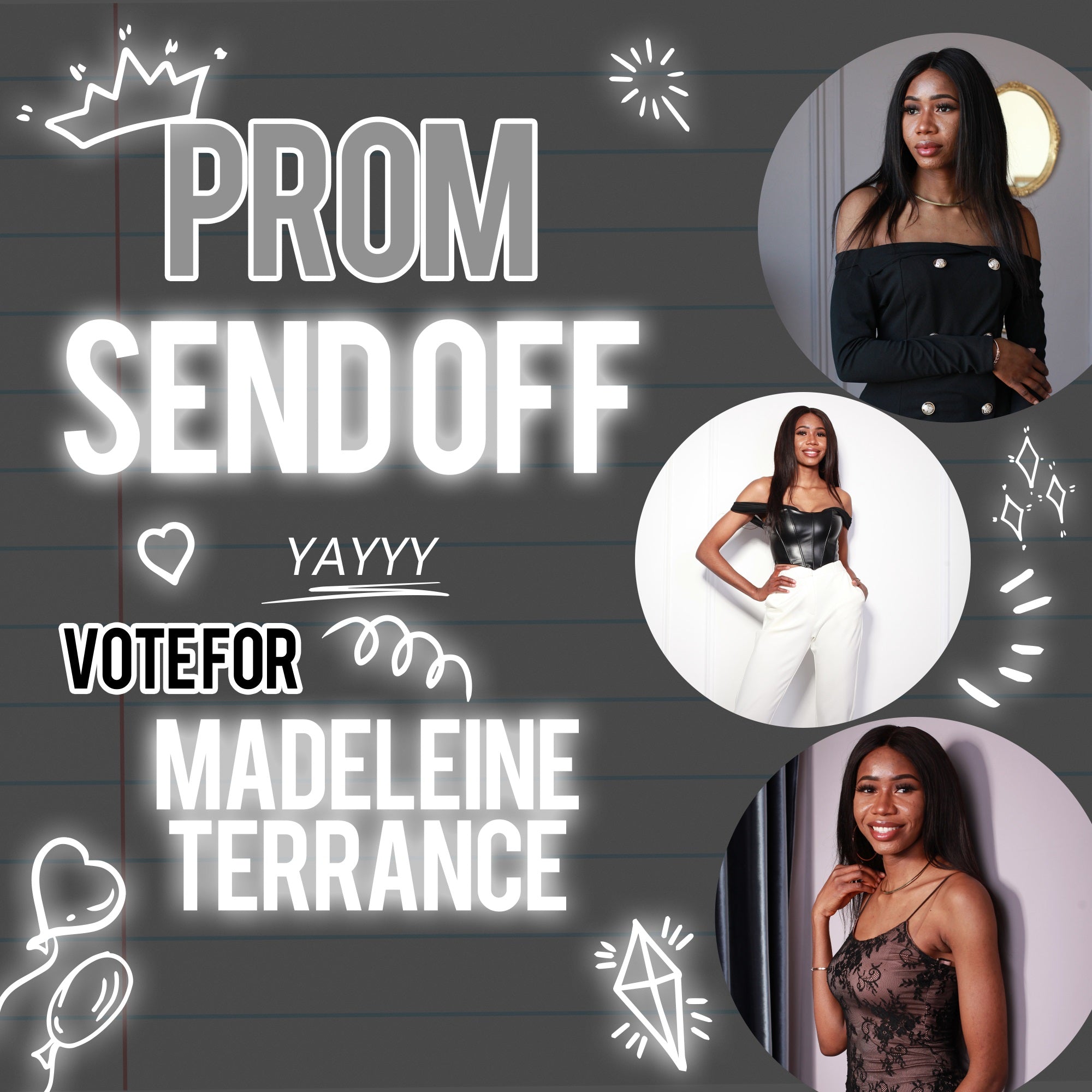 Prom Backdrop Notebook Glam Personalised Party Graduation Backdrop UK BRP5-235