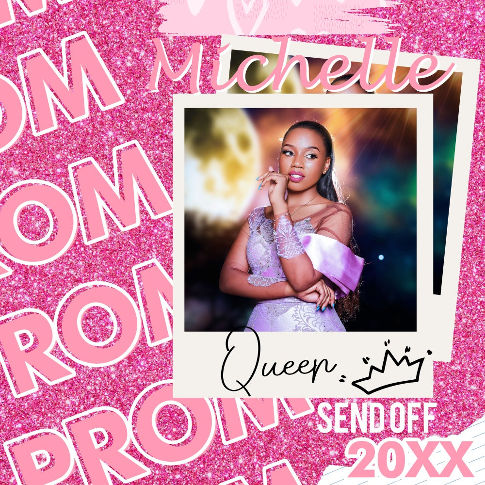 Prom Backdrop Ideas Pink Glitter Personalised Party Graduation Backdrop UK BRP5-239