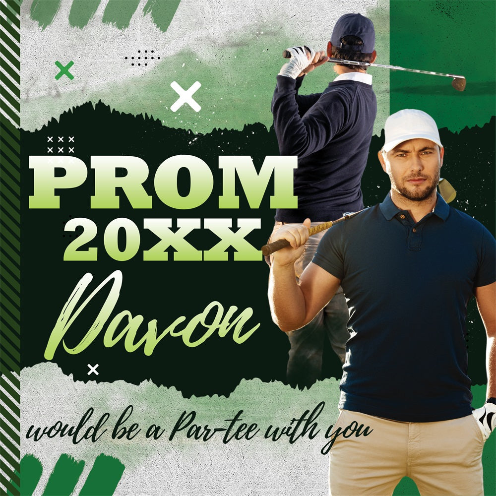 Prom Backdrop Design Playful Golf Custom Party Graduation Backdrop UK BRP5-240