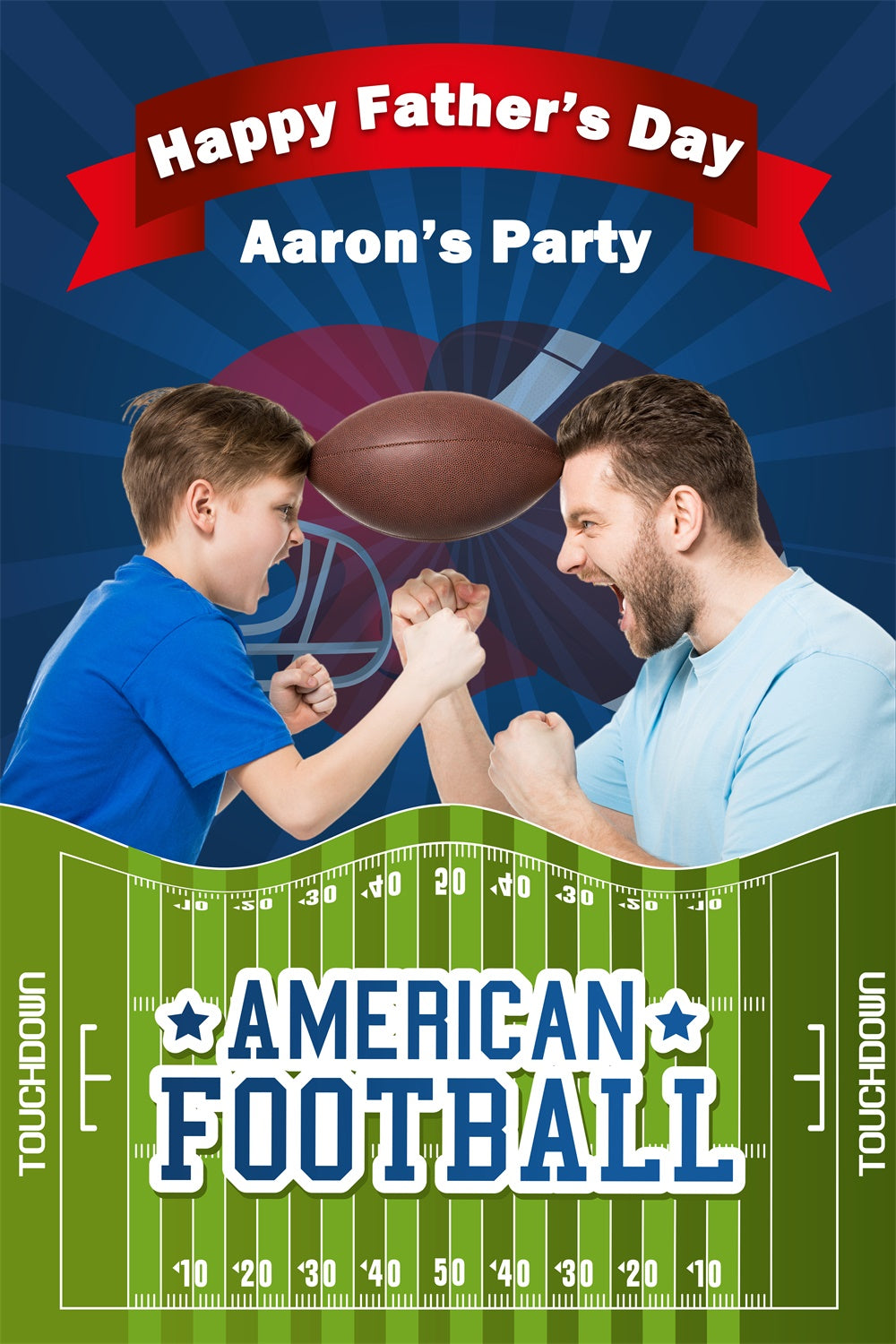 Fathers Day Backdrop Spirited Showdown Football Custom Backdrop UK BRP5-35