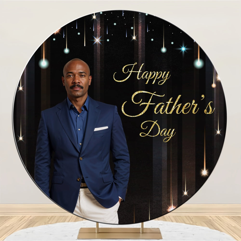 Father's Day Backdrop Elegant Night Lights Custom Round Backdrop UK BRP5-39