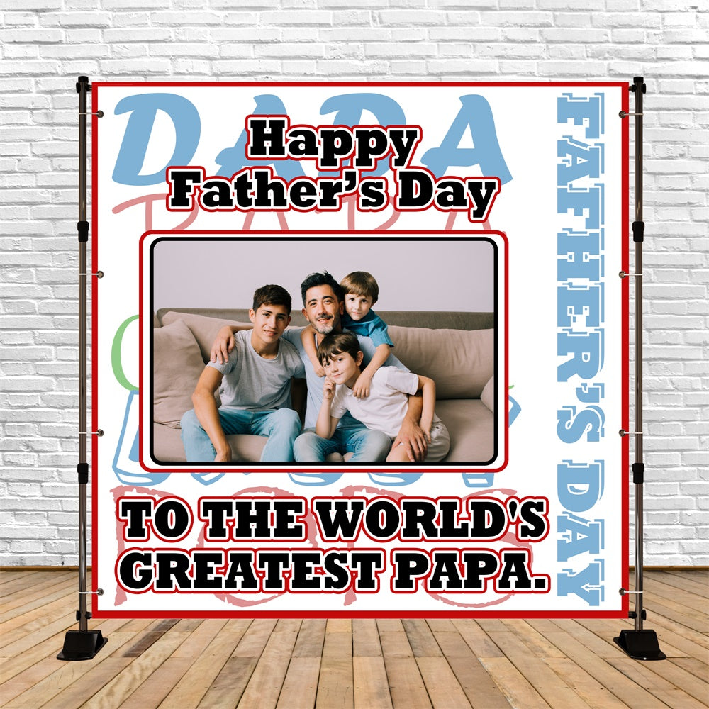 Fathers Day Photo Backdrop Red Framed Family Custom Backdrop UK BRP5-42