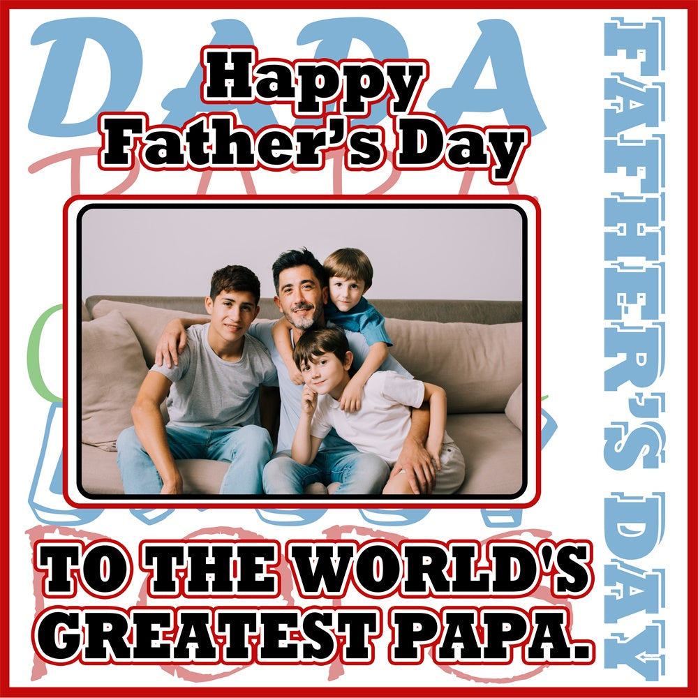 Fathers Day Photo Backdrop Red Framed Family Custom Backdrop UK BRP5-42