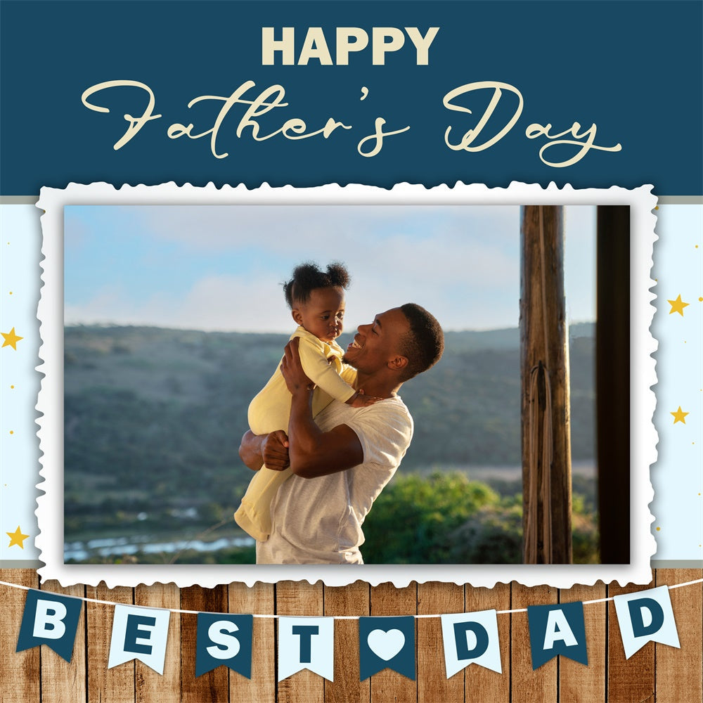 Fathers Day Backdrop Ideas Framed Memory Wood Custom Backdrop UK BRP5-45