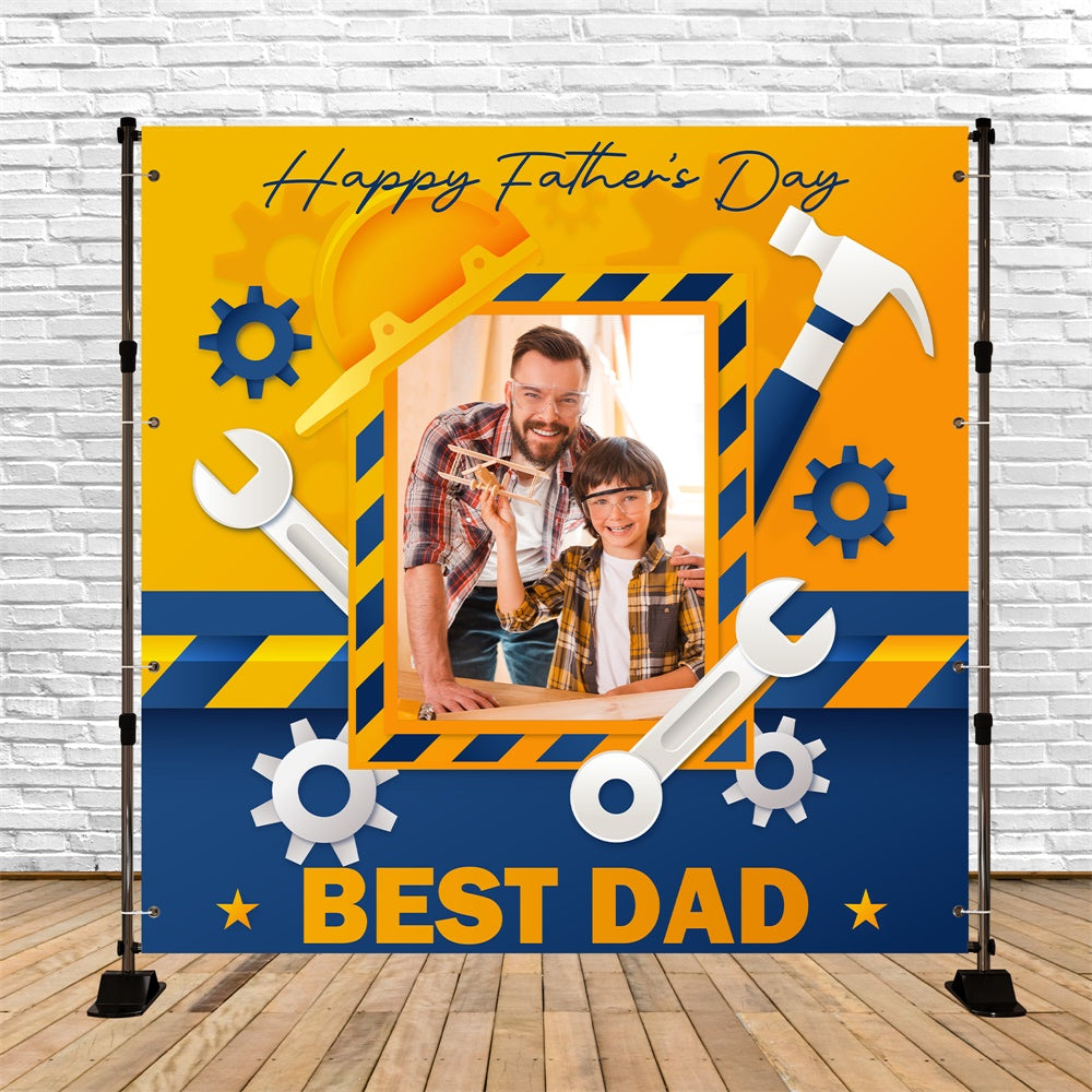 Fathers Day Photo Backdrop Tools Gears Happy Custom Backdrop UK BRP5-56