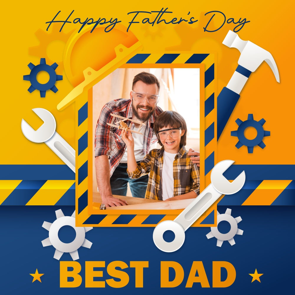 Fathers Day Photo Backdrop Tools Gears Happy Custom Backdrop UK BRP5-56