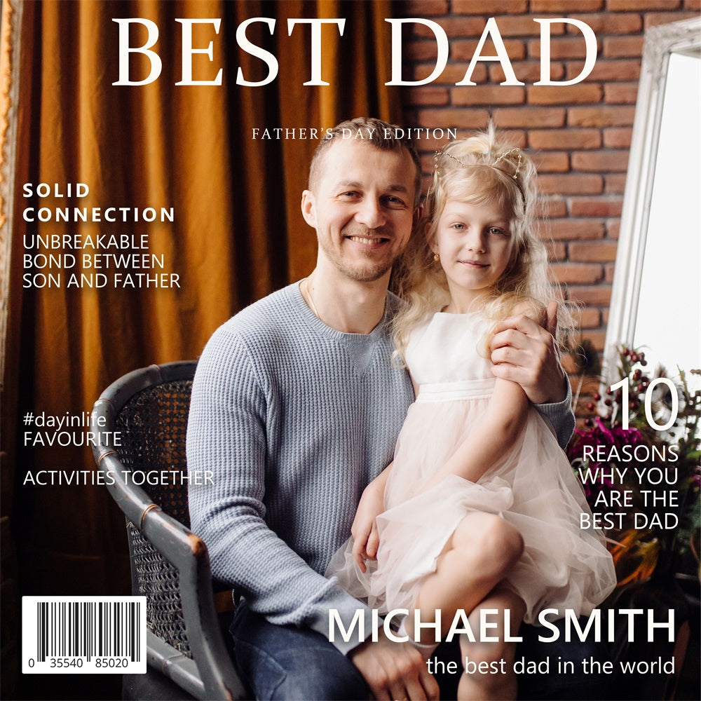 Father's Day Backdrop Modern Magazine Cover Custom Backdrop UK BRP5-65