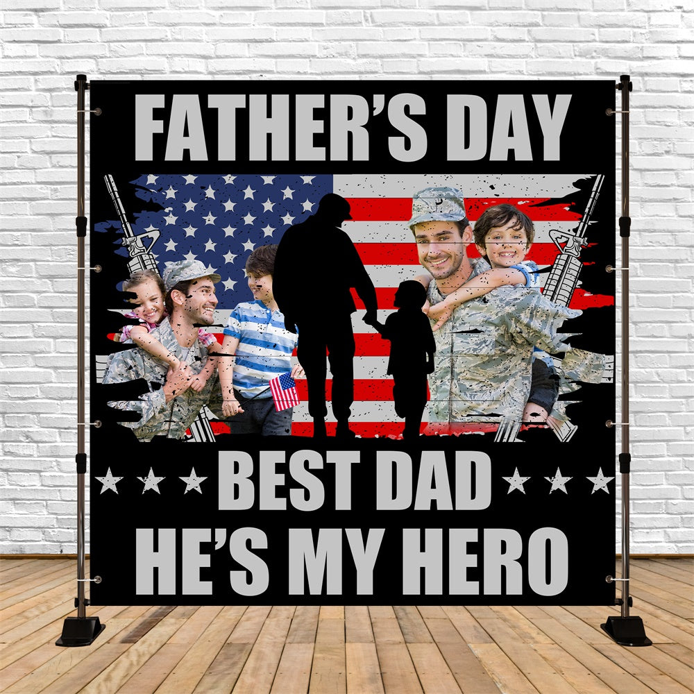 Fathers Day Photo Backdrop Hero Flag Tribute Custom Backdrop UK BRP5-72