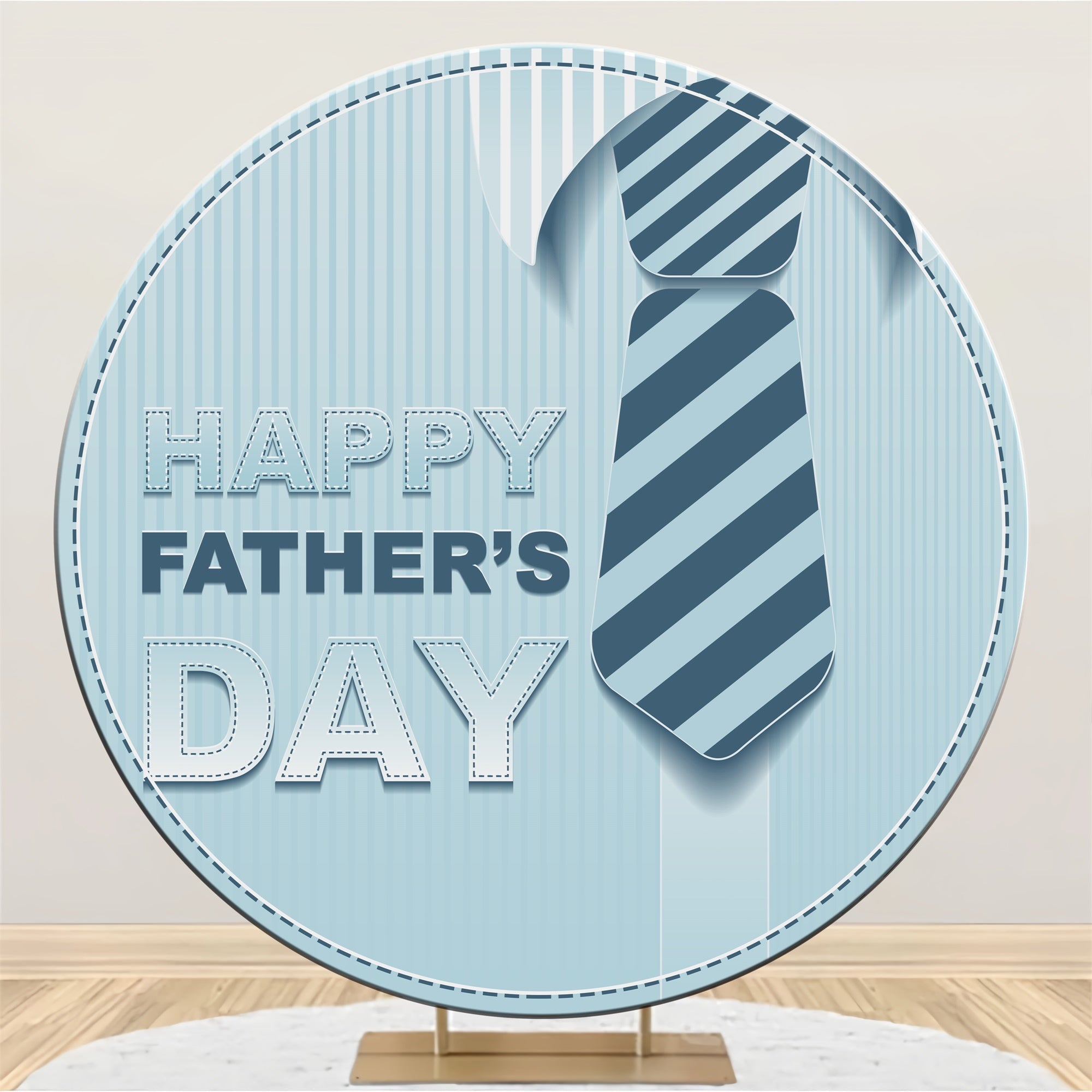 Backdrop Fathers Day Striped Tie Blue Round Backdrop UK BRP5-76
