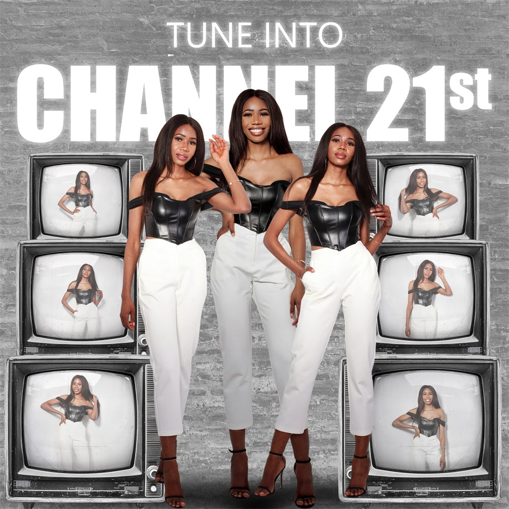 21st Birthday Backdrop Vintage Television Channel Custom Backdrop UK BRP5-84