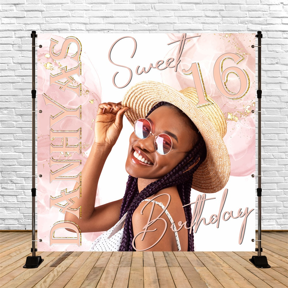 Customized Birthday Backdrop Minimalist Chic Sweet Sixteen Backdrop UK BRP5-96